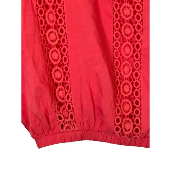 Solitaire Red Cotton Cap Sleeve Crop Top Medium - Picture 3 of 5